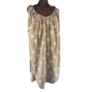 Old Navy Floral Tie Strap Sundress Women's 4X Mustard Yellow White Print‎ NWOT
